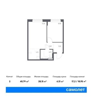 Продажа однокомнатной квартиры, 40.79 м², этаж 1 из 9. Фото 1