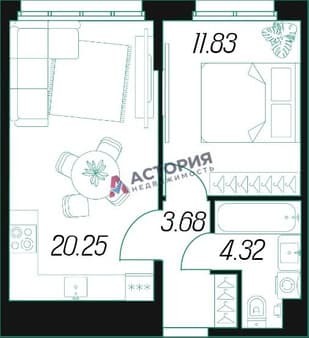 Продам однокомнатную квартиру, 40.08 м², этаж 4 из 10. Фото 3