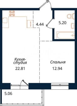 Продам однокомнатную квартиру, 50.5 м², этаж 11 из 18. Фото 7