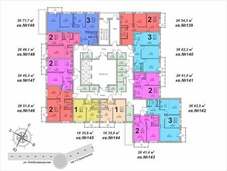 Купить трехкомнатную квартиру, 71.7 м², этаж 14 из 20. Фото 7