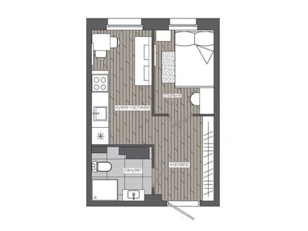 Продажа однокомнатной квартиры, 24.4 м², этаж 3 из 16. Фото 1