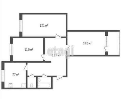 Купить трехкомнатную квартиру, 65 м², этаж 4 из 10. Фото 7