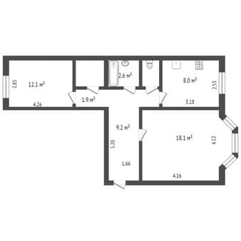 Продаю двухкомнатную квартиру, 55.9 м², этаж 2 из 5. Фото 7