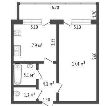 Продам однокомнатную квартиру, 36.1 м², этаж 3 из 5. Фото 7