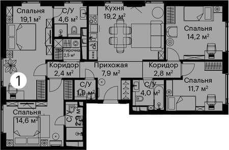 Продать четырехкомнатную квартиру, 108.9 м², 10 мин. до метро пешком, этаж 6 из 11. Фото 1