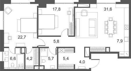 Продаю двухкомнатную квартиру, 111.6 м², 5 мин. до метро пешком, этаж 3 из 5. Фото 1
