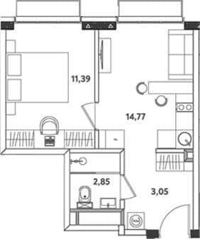 Продается однокомнатная квартира, 32.06 м², 10 мин. до метро пешком, этаж 19 из 24. Фото 1