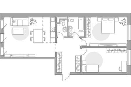 Купить трехкомнатную квартиру, 88.28 м², 9 мин. до метро пешком, этаж 13 из 18. Фото 1