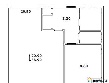 Объявление о продаже однокомнатной квартиры, 38.5 м², этаж 2 из 12. Фото 3