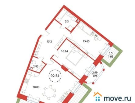 Объявление о продаже двухкомнатной квартиры, 92.54 м², этаж 2 из 12. Фото 1