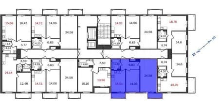 Продаем двухкомнатную квартиру, 69.1 м², этаж 8 из 12. Фото 1