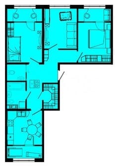 Продать трехкомнатную квартиру, 78.6 м², этаж 3 из 8. Фото 1