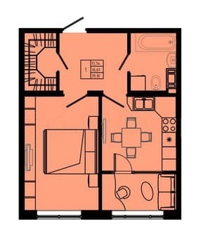 Объявление о продаже однокомнатной квартиры, 39.1 м², этаж 8 из 8. Фото 1