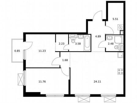 Продажа двухкомнатной квартиры, 68.3 м², этаж 7 из 15. Фото 1