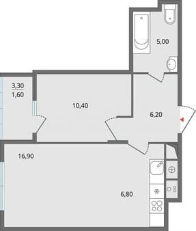 Продажа двухкомнатной квартиры, 47.9 м², этаж 22 из 25. Фото 1