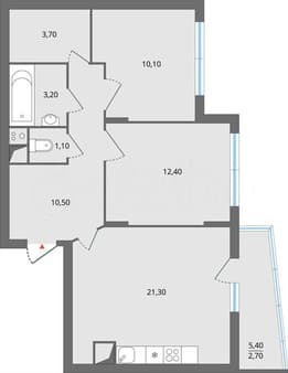 Продам трехкомнатную квартиру, 67.1 м², этаж 10 из 17. Фото 7