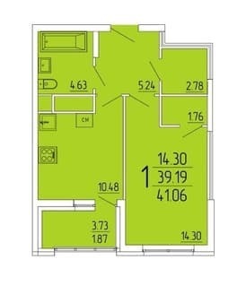 Продажа однокомнатной квартиры, 41 м², этаж 8 из 18. Фото 1