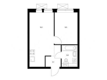 Купить однокомнатную квартиру, 32.5 м², этаж 25 из 33. Фото 1