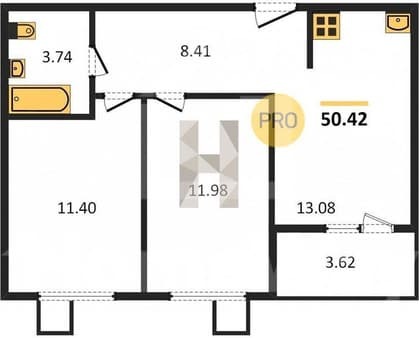 Продажа трехкомнатной квартиры, 69.5 м², этаж 3 из 10. Фото 3
