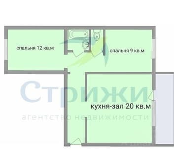 Объявление о продаже двухкомнатной квартиры, 56 м², этаж 5 из 10. Фото 3
