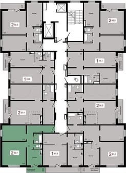 Продается двухкомнатная квартира, 53.7 м², этаж 14 из 17. Фото 3