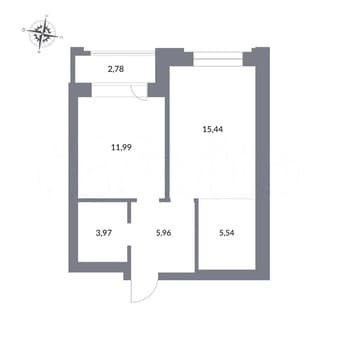 Продам двухкомнатную квартиру, 45.7 м², этаж 9 из 27. Фото 3
