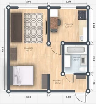 Снять квартиру посуточно, 33 м², этаж 3 из 5. Фото 6