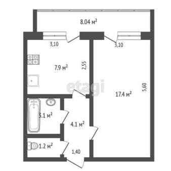 Продам однокомнатную квартиру, 35.6 м², этаж 2 из 5. Фото 9
