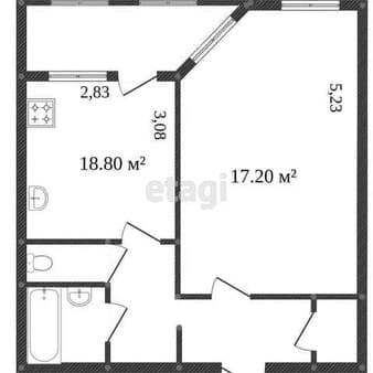 Объявление о продаже однокомнатной квартиры, 38.6 м², этаж 1 из 5. Фото 3
