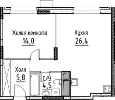 Продам однокомнатную квартиру, 50.7 м², 10 мин. до метро пешком, этаж 3 из 25. Фото 1
