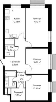 Продам трехкомнатную квартиру, 72.43 м², 20 мин. до метро на транспорте, этаж 11 из 22. Фото 1