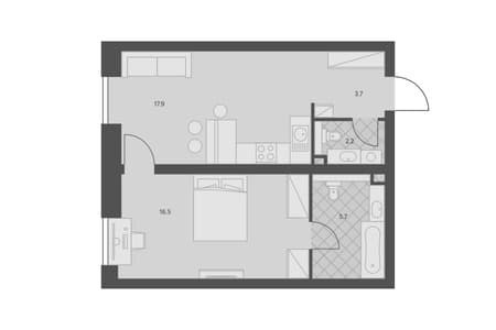 Продам однокомнатную квартиру, 46 м², 15 мин. до метро пешком, этаж 35 из 42. Фото 1