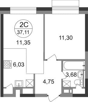 Продам двухкомнатную квартиру, 37 м², этаж 21 из 22. Фото 1