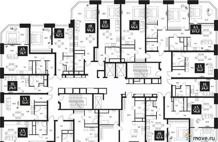 Купить однокомнатные апартаменты, 36 м², этаж 12 из 16. Фото 4