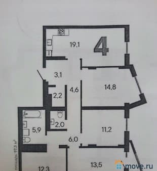 Продать четырехкомнатную квартиру, 94.52 м², этаж 11 из 28. Фото 1