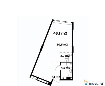Продам однокомнатные апартаменты, 43.1 м², этаж 3 из 6. Фото 1