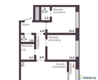Продам двухкомнатную квартиру, 63.6 м², этаж 3 из 17. Фото 1