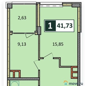 Купить однокомнатную квартиру, 35 м², этаж 1 из 10. Фото 4