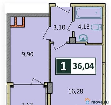 Купить однокомнатную квартиру, 35 м², этаж 1 из 10. Фото 5