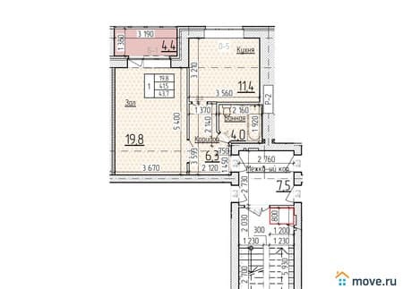 Продать однокомнатную квартиру, 43.7 м², этаж 2 из 5. Фото 1
