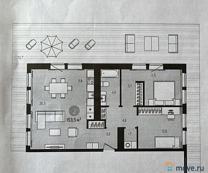 Объявление о продаже трехкомнатной квартиры, 153.5 м², этаж 8 из 9. Фото 1