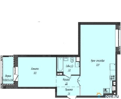 Продаем однокомнатную квартиру, 62.1 м², этаж 2 из 4. Фото 1