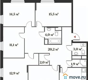 Продам пятикомнатную квартиру, 119.2 м², этаж 4 из 6. Фото 1