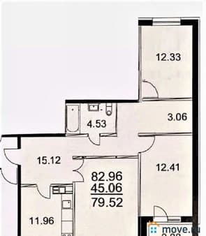 Продажа трехкомнатной квартиры, 79.5 м², этаж 5 из 9. Фото 1