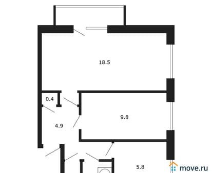 Продажа двухкомнатной квартиры, 42.3 м², этаж 1 из 5. Фото 2