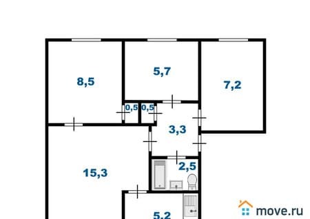 Объявление о продаже четырехкомнатной квартиры, 49.5 м², этаж 3 из 5. Фото 4