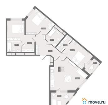 Продаю трехкомнатную квартиру, 90.64 м², этаж 10 из 12. Фото 1