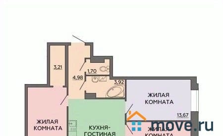 Объявление о продаже четырехкомнатной квартиры, 79.13 м², этаж 4 из 19. Фото 1