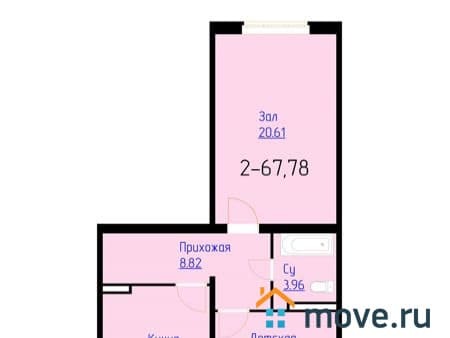 Купить двухкомнатную квартиру, 67 м², этаж 8 из 9. Фото 1