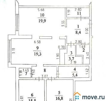 Продать трехкомнатную квартиру, 109.9 м², этаж 12 из 14. Фото 1